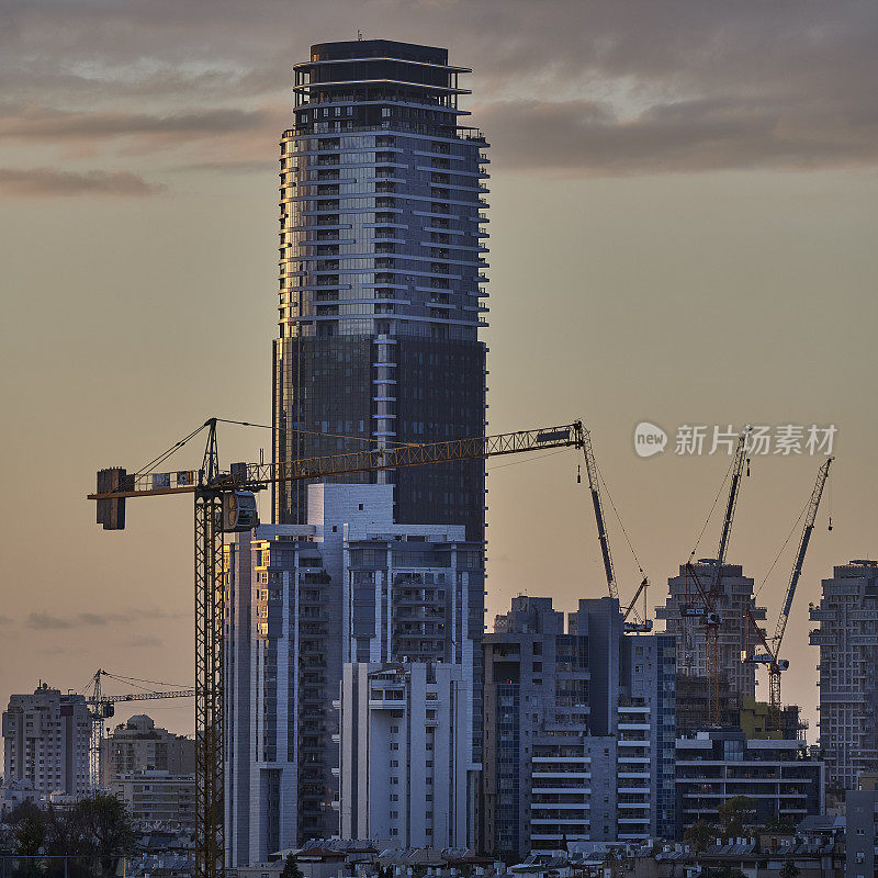 特拉维夫和Ramat-Gan Skyline